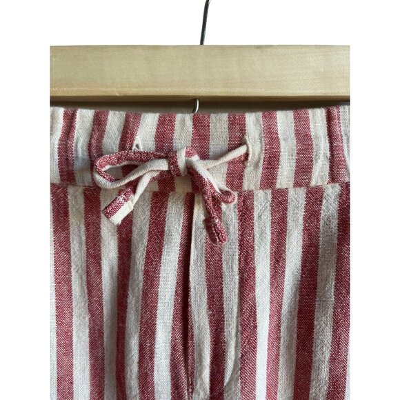 New! Old Navy Size XL Red White Stripe Linen Blend Drawstring Shorts - Picture 4 of 8